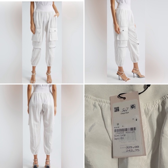 CINQ A SEPT Genevieve Satin Cargo Jogger Pants - Picture 15 of 15